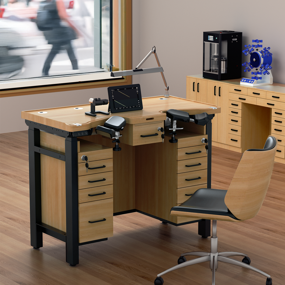 Height-Adjustable Watchmaker Workbench - BiaoJiang